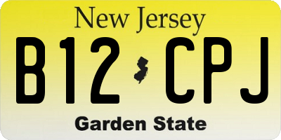 NJ license plate B12CPJ