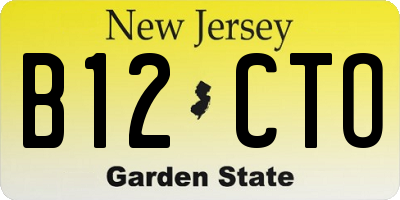 NJ license plate B12CTO