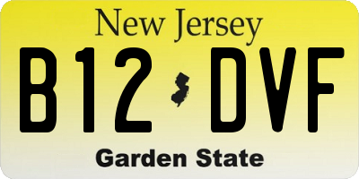NJ license plate B12DVF