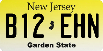 NJ license plate B12EHN