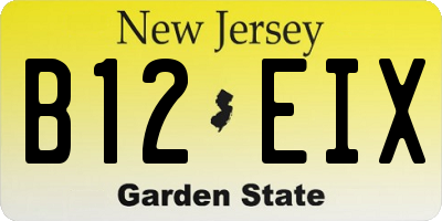 NJ license plate B12EIX