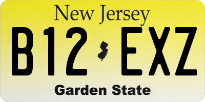 NJ license plate B12EXZ