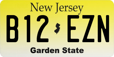 NJ license plate B12EZN
