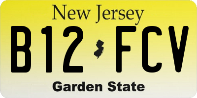 NJ license plate B12FCV