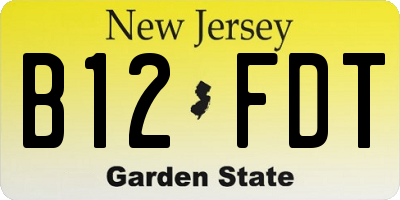 NJ license plate B12FDT