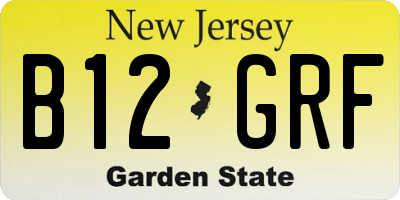 NJ license plate B12GRF