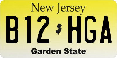 NJ license plate B12HGA