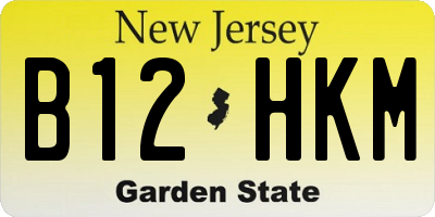 NJ license plate B12HKM