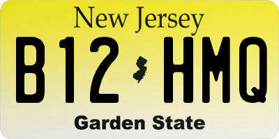 NJ license plate B12HMQ