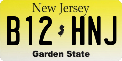 NJ license plate B12HNJ
