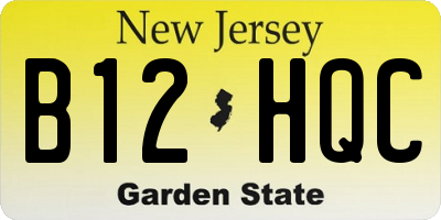 NJ license plate B12HQC