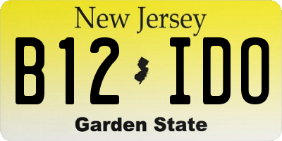 NJ license plate B12IDO