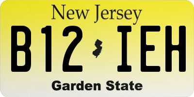 NJ license plate B12IEH