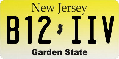 NJ license plate B12IIV