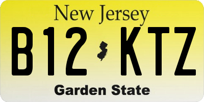 NJ license plate B12KTZ