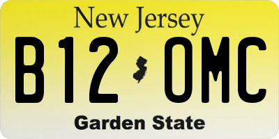 NJ license plate B12OMC