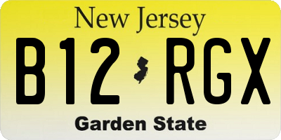 NJ license plate B12RGX