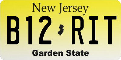 NJ license plate B12RIT