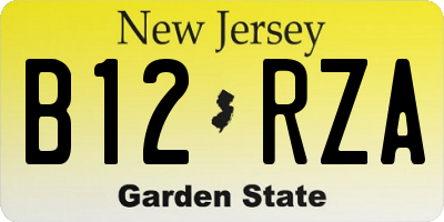 NJ license plate B12RZA