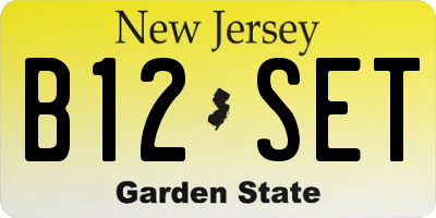 NJ license plate B12SET