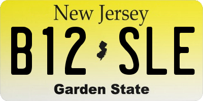 NJ license plate B12SLE