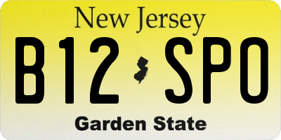 NJ license plate B12SPO