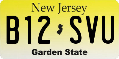 NJ license plate B12SVU