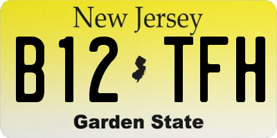 NJ license plate B12TFH
