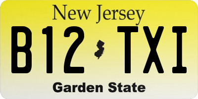 NJ license plate B12TXI