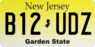 NJ license plate B12UDZ