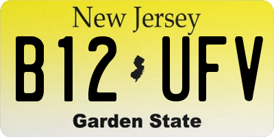 NJ license plate B12UFV