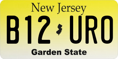 NJ license plate B12URO