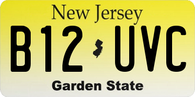 NJ license plate B12UVC