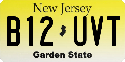 NJ license plate B12UVT