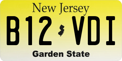 NJ license plate B12VDI