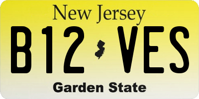 NJ license plate B12VES