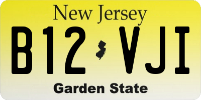 NJ license plate B12VJI