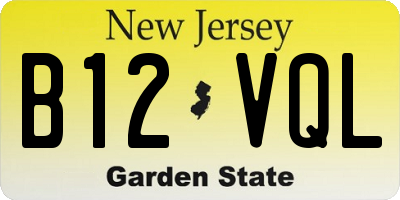 NJ license plate B12VQL
