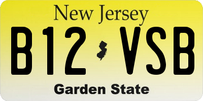 NJ license plate B12VSB