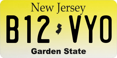 NJ license plate B12VYO