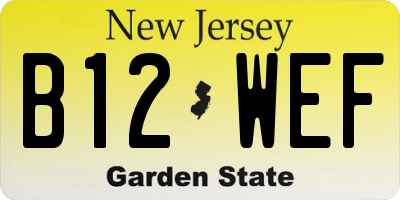 NJ license plate B12WEF