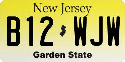 NJ license plate B12WJW