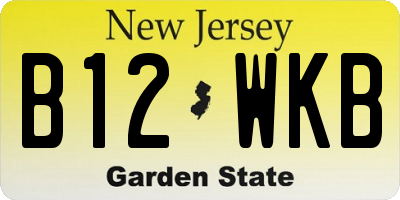 NJ license plate B12WKB