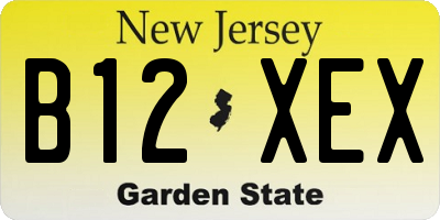 NJ license plate B12XEX