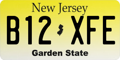 NJ license plate B12XFE