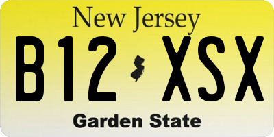 NJ license plate B12XSX