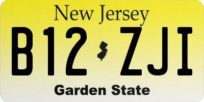 NJ license plate B12ZJI