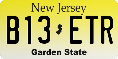 NJ license plate B13ETR
