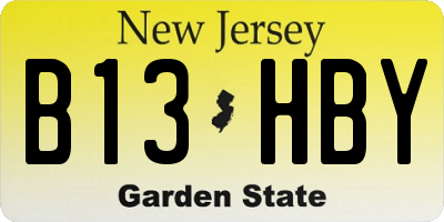 NJ license plate B13HBY