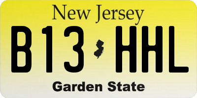 NJ license plate B13HHL